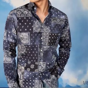 Eton x Fred Segal Patchwork Bandana Shirt in Size XL